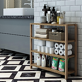 Helsa 4 Katlı Ahşap / Dekoratif Raf / Çok Amaçlı Kullanım (Atlantik Çam)