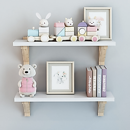 Lina Ahşap 2'li Duvar Rafı Seti / Duvar, Kitaplık Rafı / Çok Amaçlı Dekoratif Raf ( Beyaz )