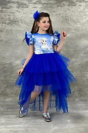 Elsa Mavi Katkat Kuyruklu Tarz Çocuk Abiye