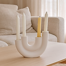 4 Gözlü Mumluk Beton Dekoratif Mumluk