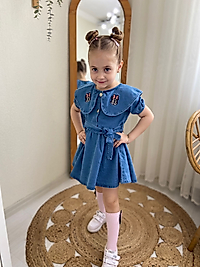 Minnie Mause Nakış İşlemeli Kot Elbise