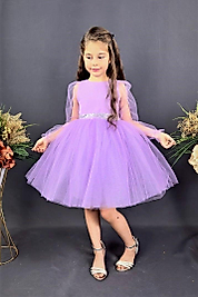 Melek Kanatlı Lila Çocuk Abiye