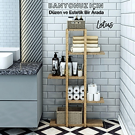 Lotus 5 Katlı Dekoratif Raf / Çok Amaçlı Kullanım (Atlantik Çam)