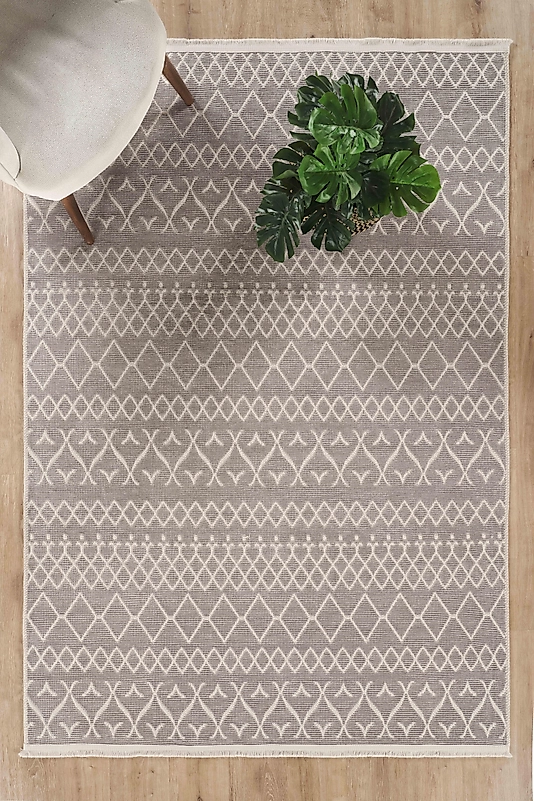 MODERN ŞÖNİL KİLİM  GRİ İSKANDİNAV