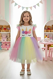 Doğum Günü Parti Elbiseleri Karakter Desenli Ekonomik