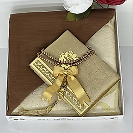 Çeyizlik Hediyelik Lüks Seccade Seti – Yasin, Tesbih, Başörtüsü