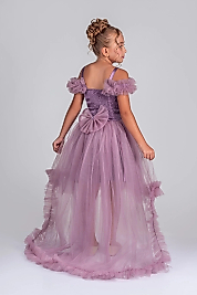 Kuyruklu Tüllü Tarz Lila Çocuk Abiye GarsonBoy