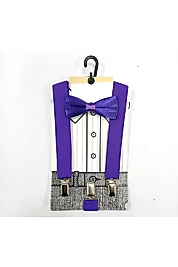 Çocuk Mor Papyon Pantalon Askı Seti