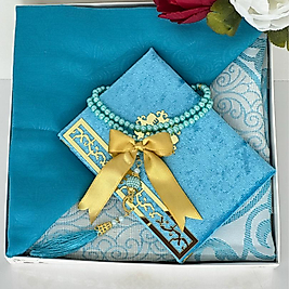 Çeyizlik Hediyelik Lüks Seccade Seti – Yasin, Tesbih, Başörtüsü