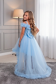 Kuyruklu Tüllü Tarz Mavi Çocuk Abiye GarsonBoy