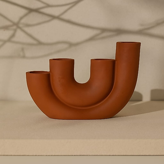 4 Gözlü Mumluk Beton Dekoratif Mumluk