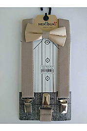 Çocuk Pudra Papyon Pantalon Askı Seti