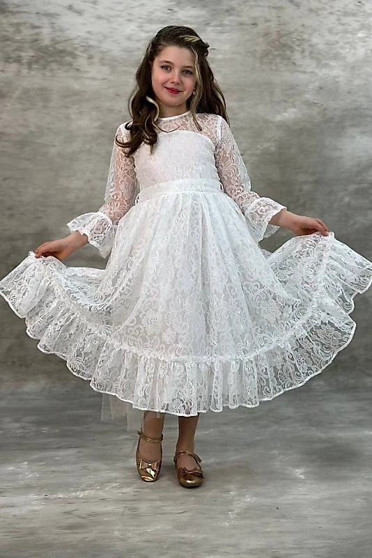 Beyaz Çocuk Abiye Elbise