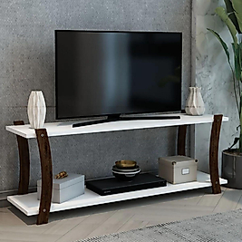 Lova Ahşap Raflı Televizyon Sehpası, Televizyon Ünitesi / Tv Ünitesi, Tv Sehpası / 120x30 Cm ( Beyaz )