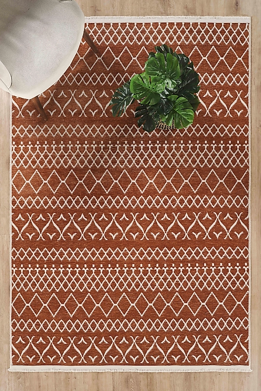 MODERN ŞÖNİL KİLİM  KREMİT İSKANDİNAV