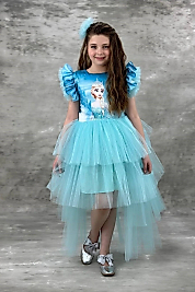 Elsa Turkuaz Katkat Kuyruklu Tarz Çocuk Abiye