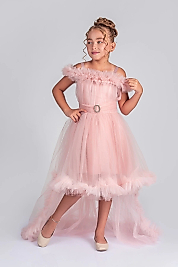 Kuyruklu Tüllü Tarz Pudra Çocuk Abiye GarsonBoy