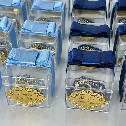 Hediye kutusunda taşlı zikirmatik kutu süslemeli