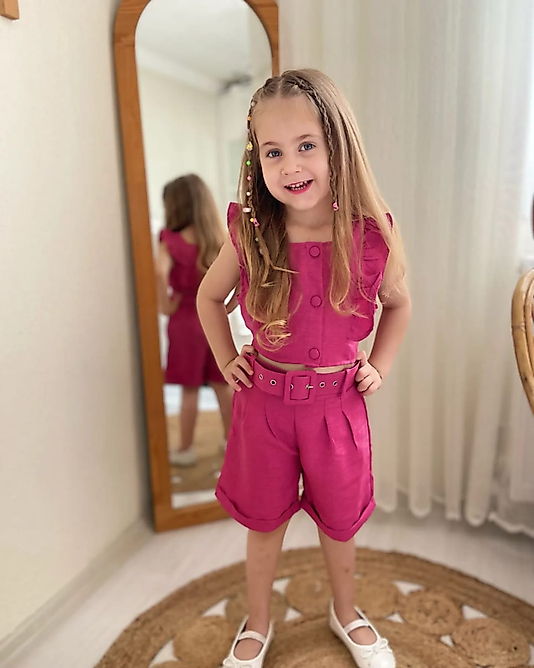 Fuşya Renk Şortlu Takım