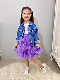 Mor Renk Tütü Etek Ve T-shirt