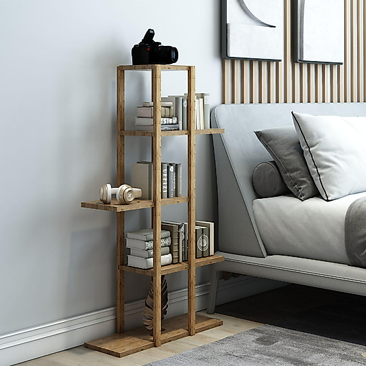 Lotus 5 Katlı Dekoratif Raf / Çok Amaçlı Kullanım (Atlantik Çam)