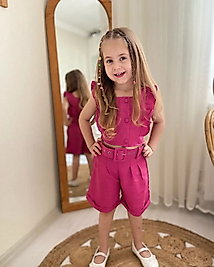 Fuşya Renk Şortlu Takım