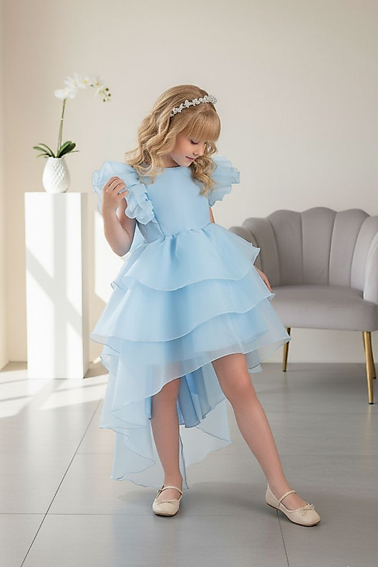 Kloş Kabarık Kuyruklu Ktkat Şifon Lüx Çocuk Abiye