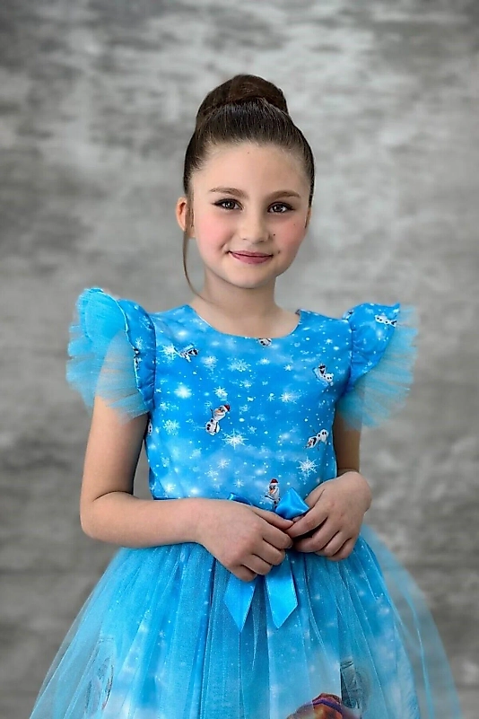 Mavi Elsa Elbise Doğumgünü Parti Elbisesi