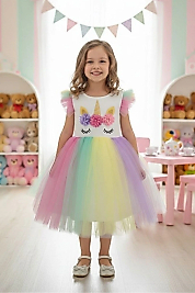 Doğum Günü Parti Elbiseleri Karakter Desenli Ekonomik ABY243