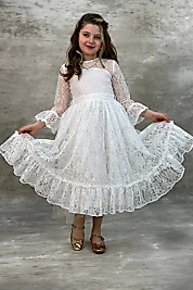 Beyaz Çocuk Abiye Elbise