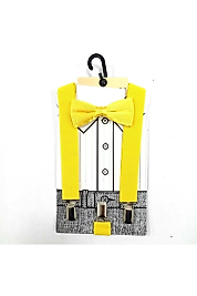 Çocuk Sarı Papyon Pantalon Askı Seti