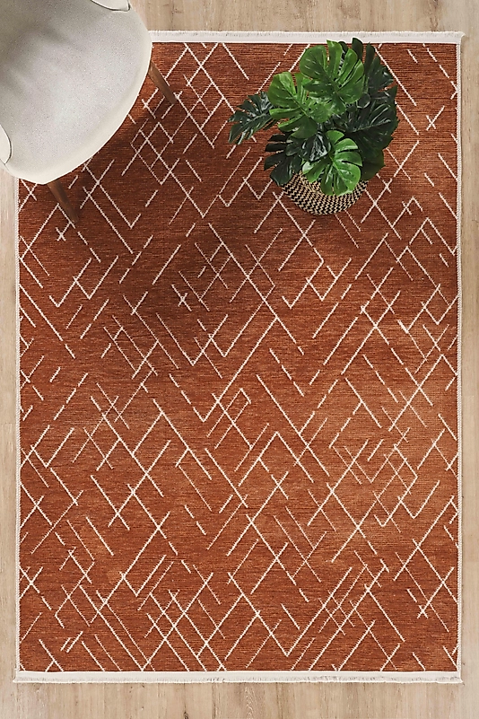 MODERN ŞÖNİL KİLİM  KREMİT ÇİZGİLİ