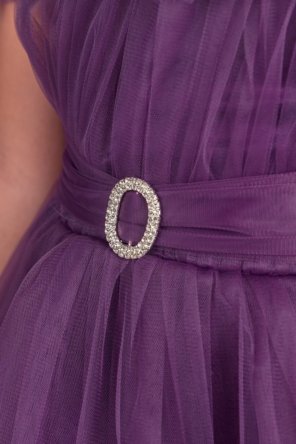 Kuyruklu Tüllü Tarz Mürdüm Çocuk Abiye GarsonBoy