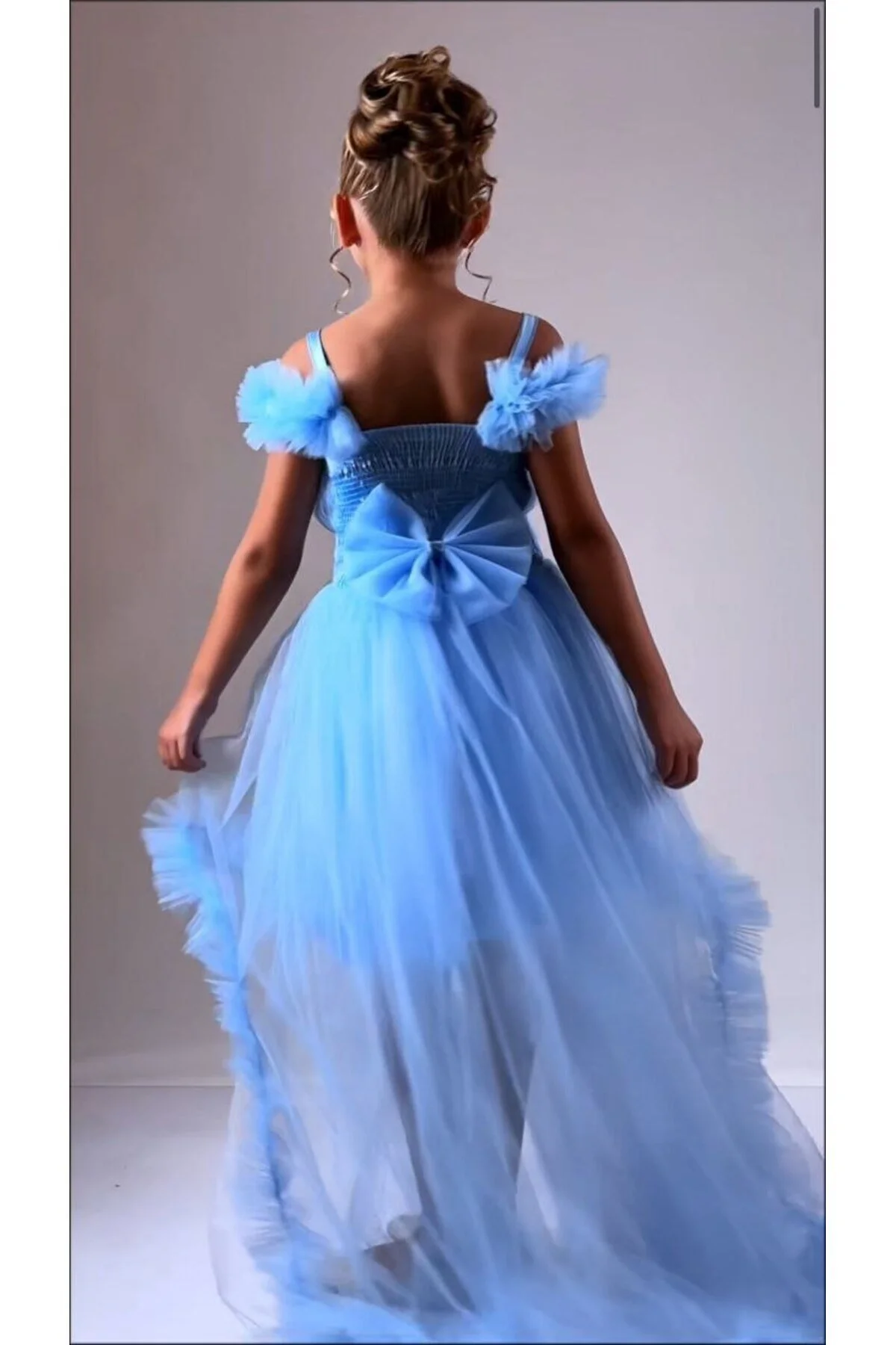 Kuyruklu Tüllü Tarz Mavi Çocuk Abiye GarsonBoy
