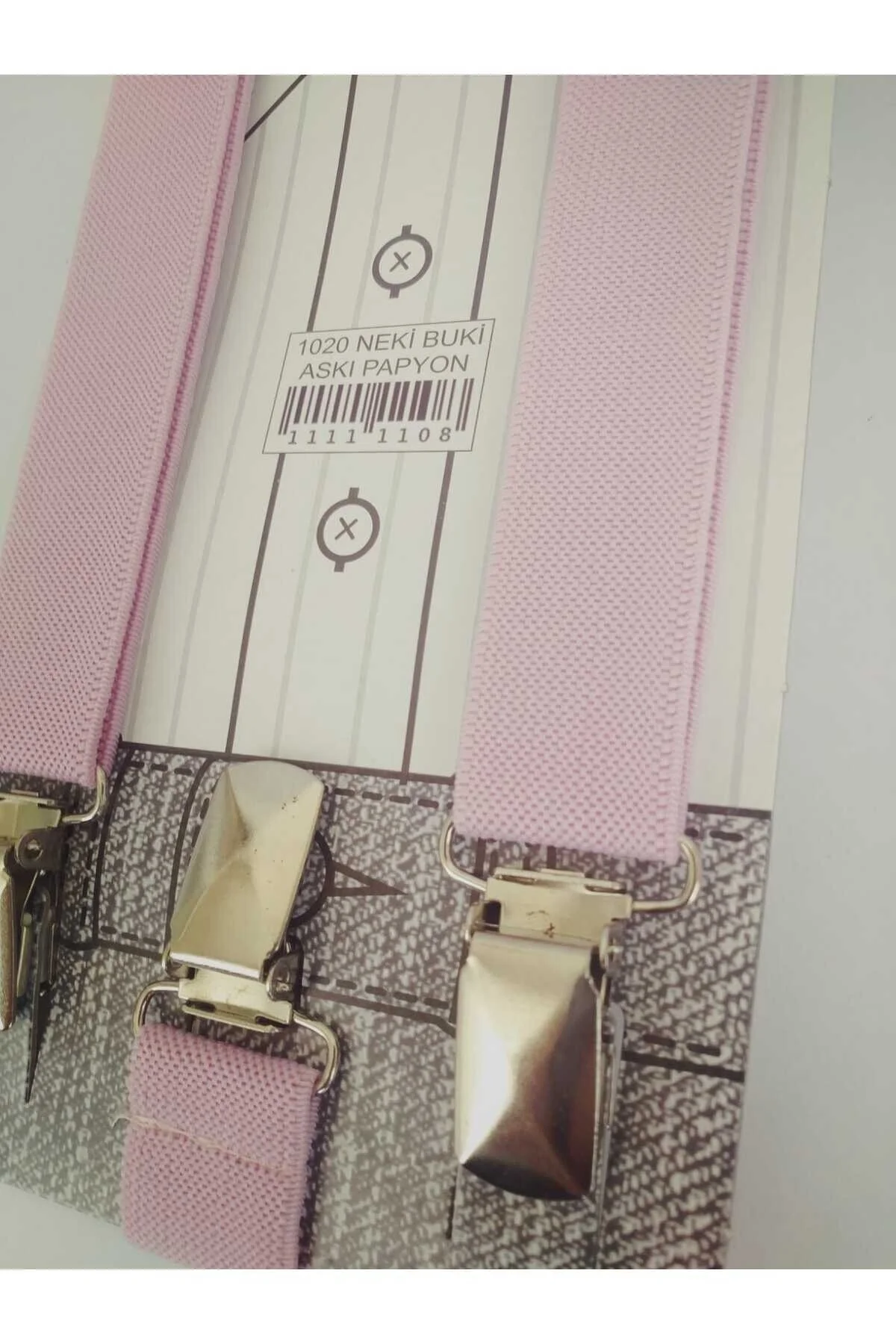 Çocuk Pembe Papyon Pantalon Askı Seti