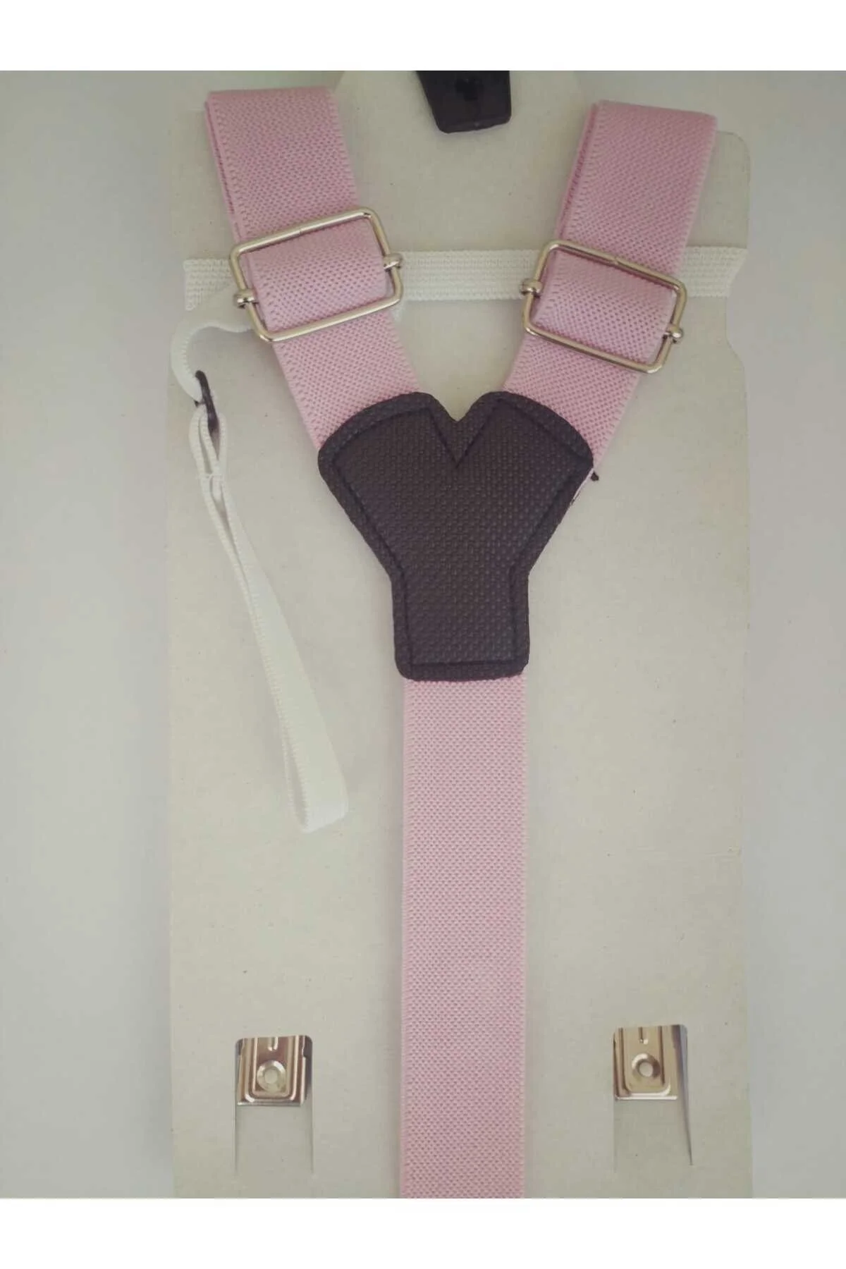 Çocuk Pembe Papyon Pantalon Askı Seti