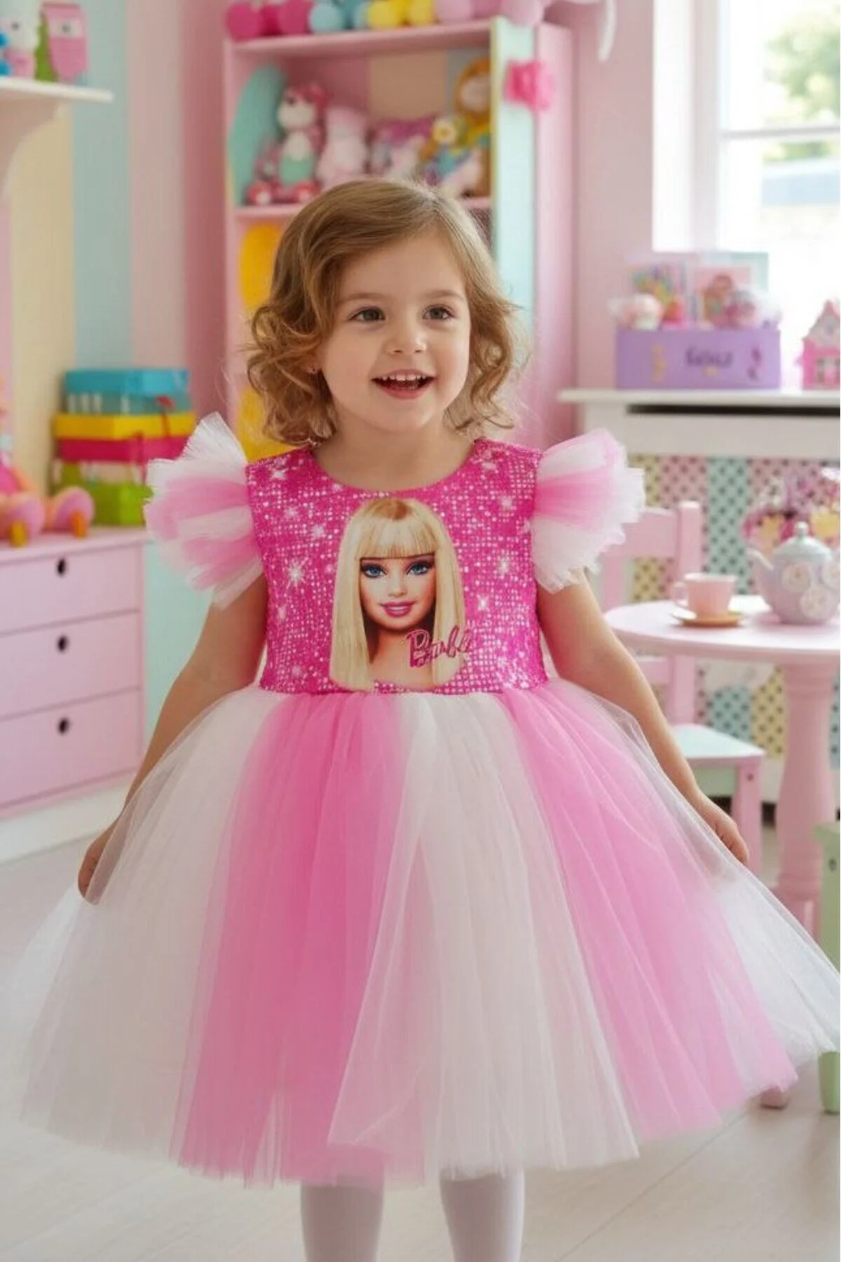 Doğum Günü Parti Elbiseleri Karakter Desenli