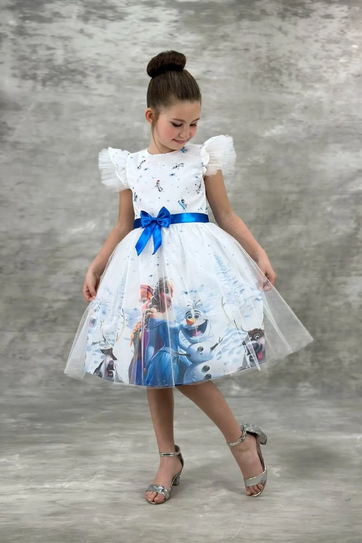 Beyaz Elsa Elbise Doğumgünü Parti Elbisesi