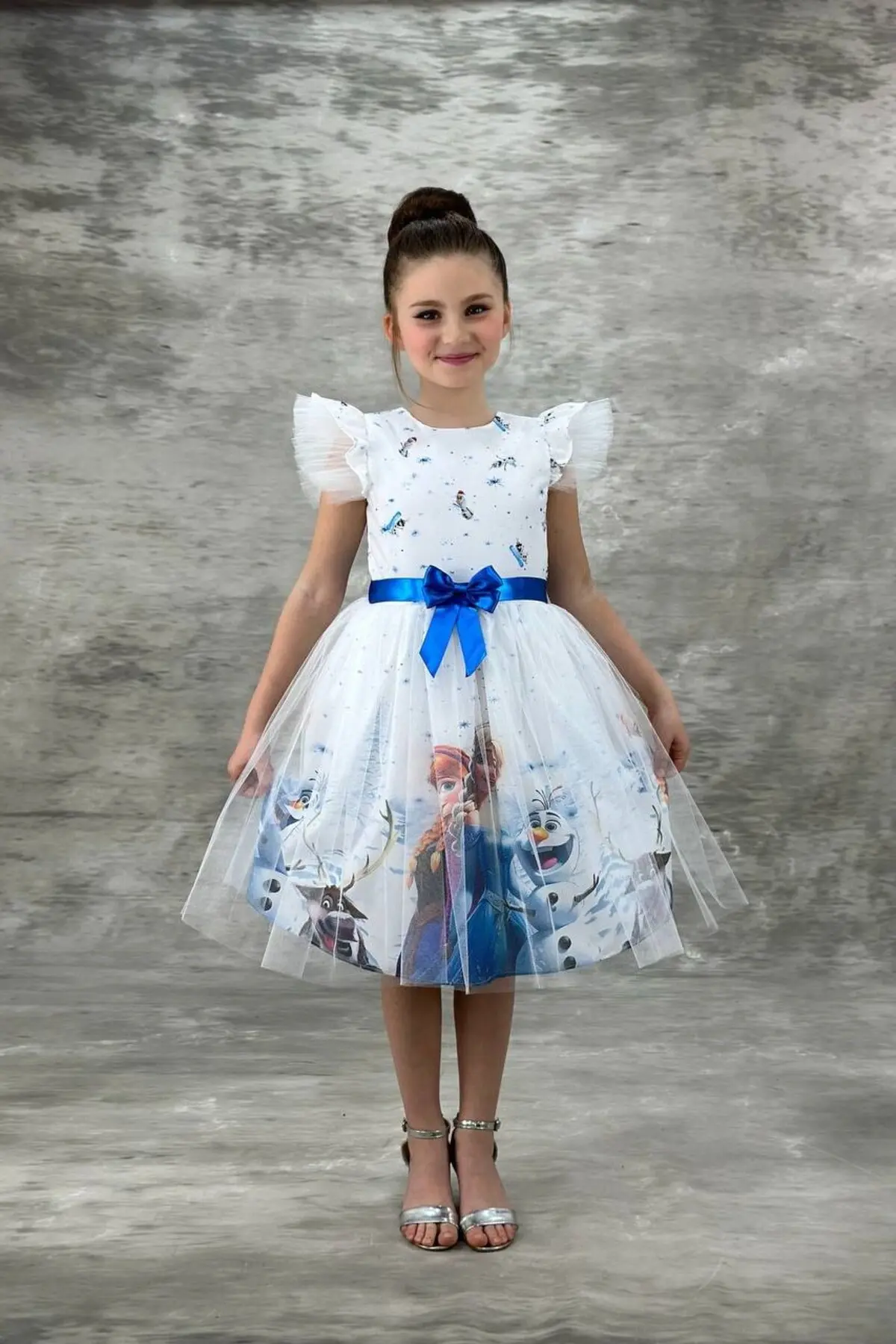 Beyaz Elsa Elbise Doğumgünü Parti Elbisesi