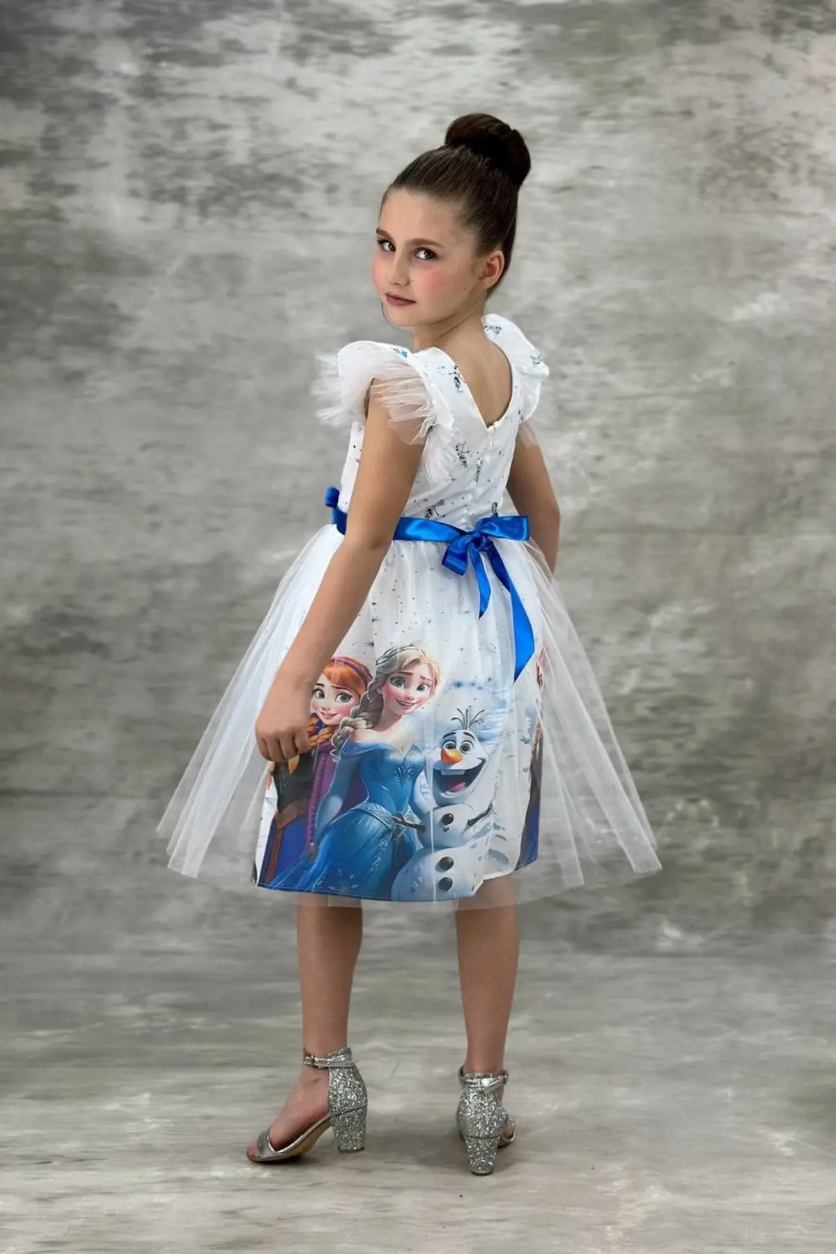 Beyaz Elsa Elbise Doğumgünü Parti Elbisesi