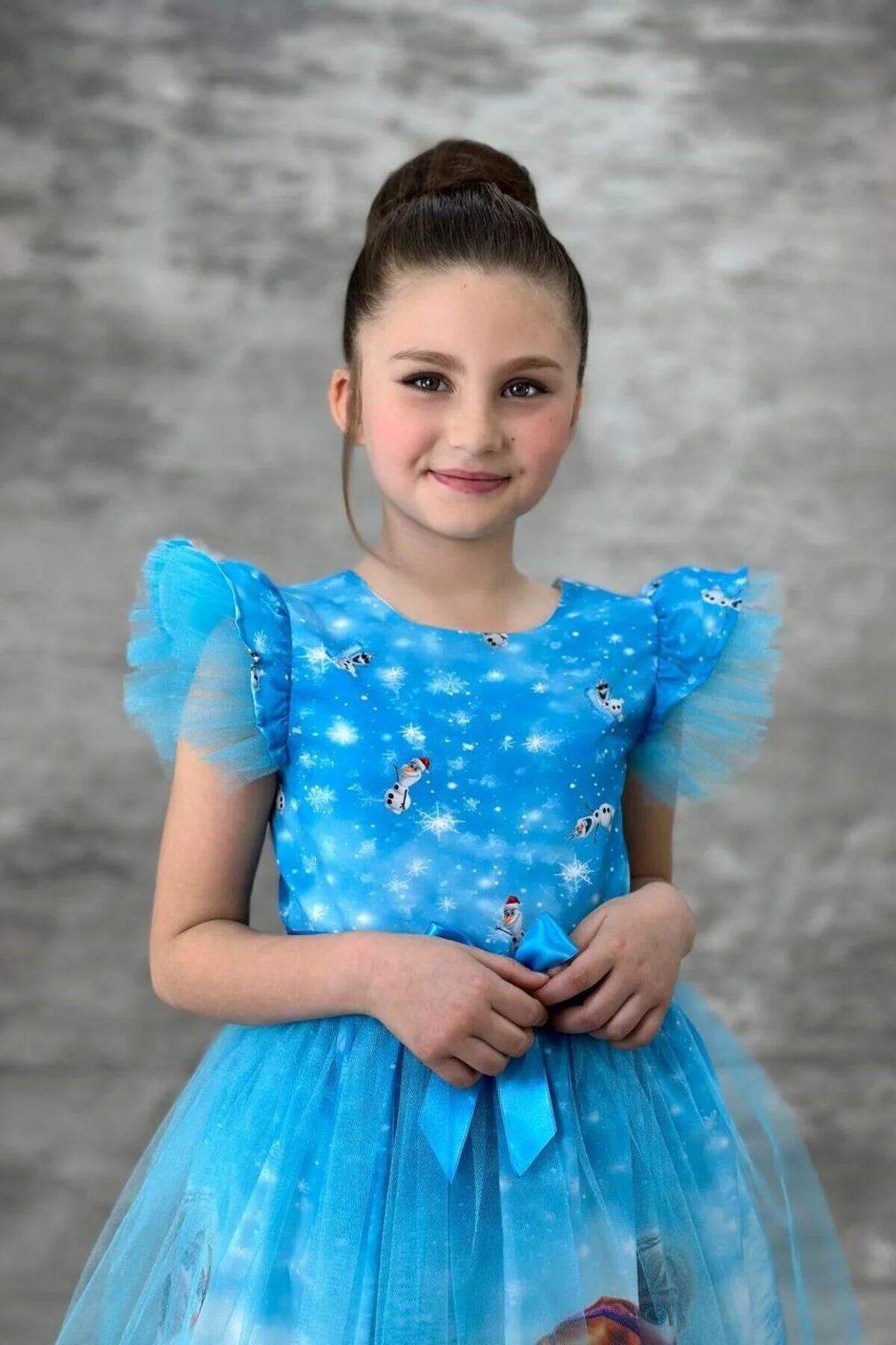 Mavi Elsa Elbise Doğumgünü Parti Elbisesi