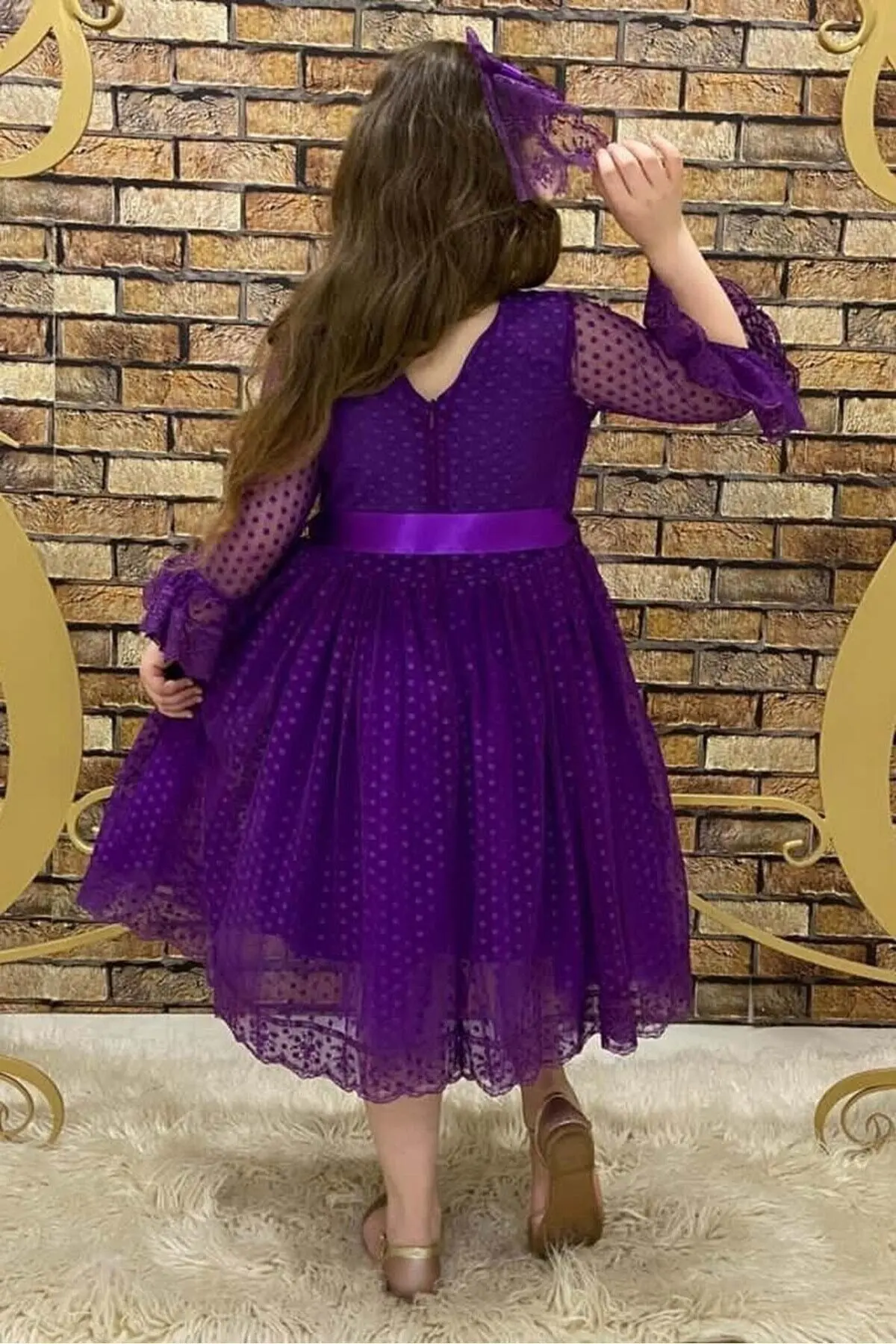 Prenses Model Mor Çocuk Abiye