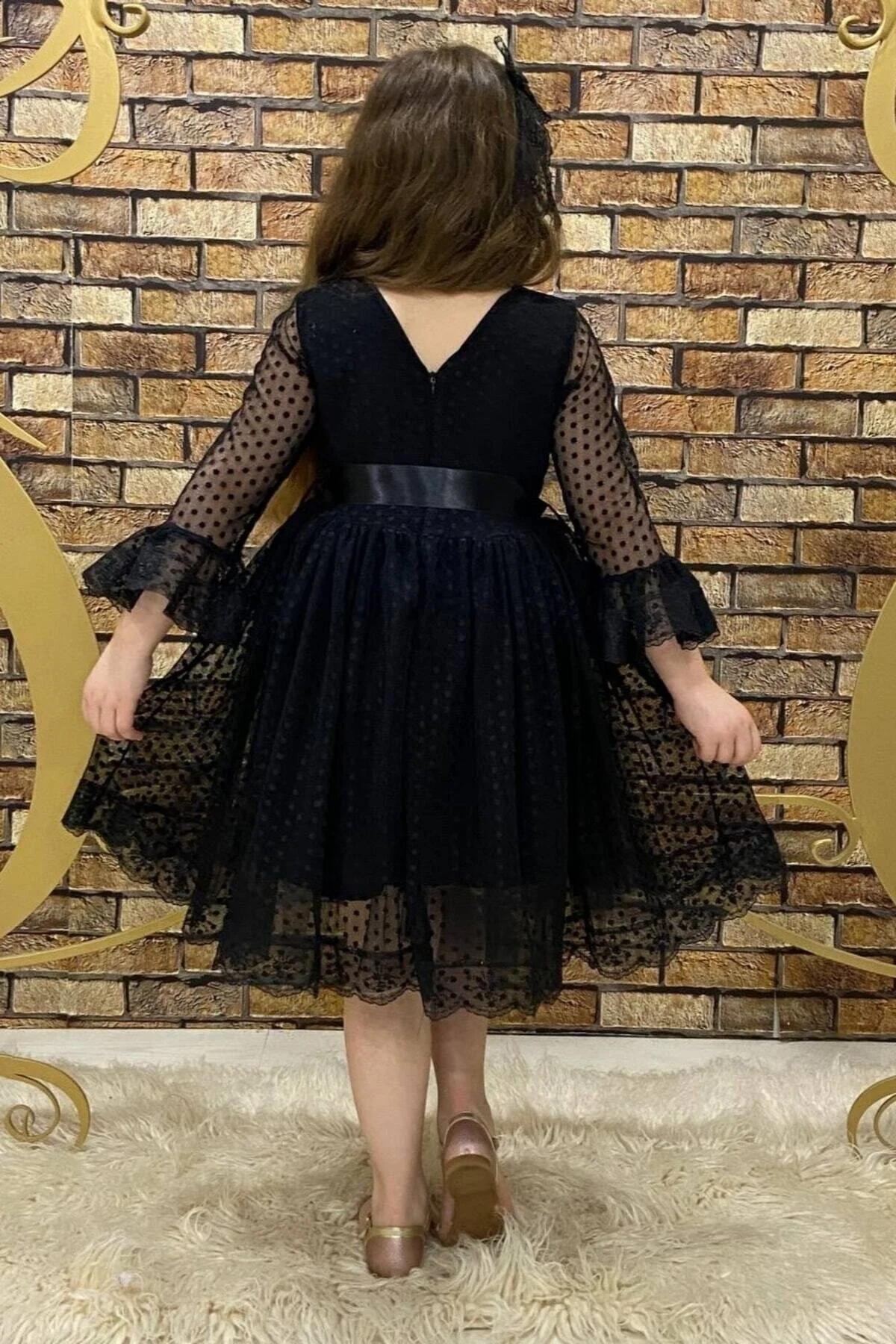 Prenses Model Siyah Çocuk Abiye