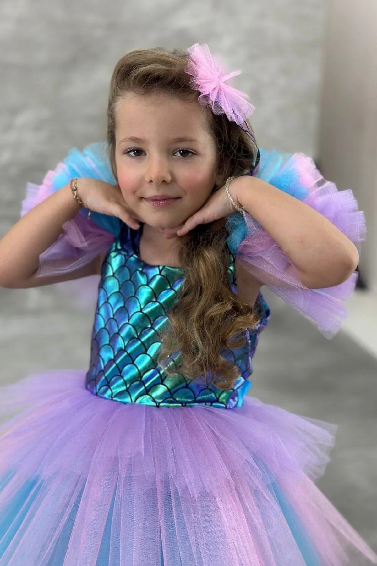 DenizKızı Kostümü Katkat Tüllü Doğumgünü Parti Elbisesi