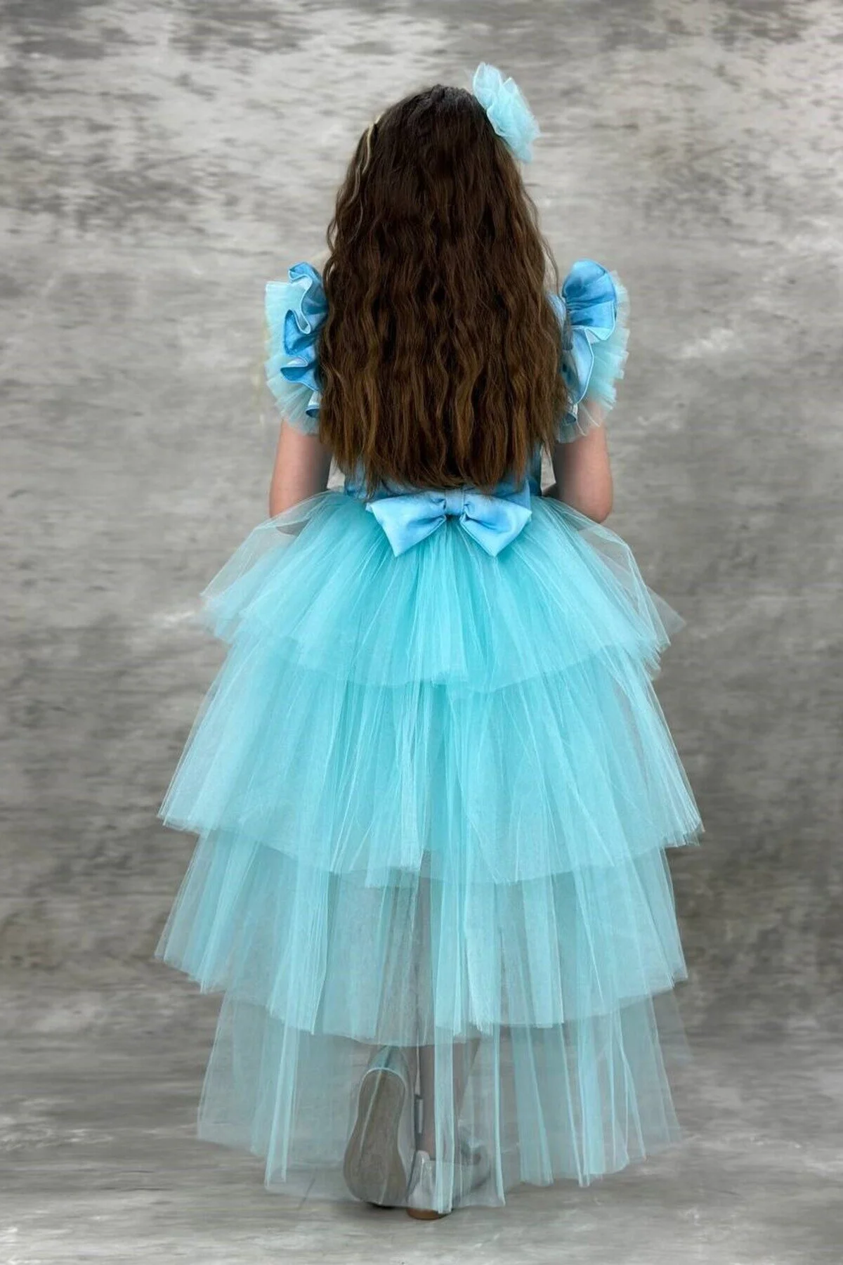 Elsa Turkuaz Katkat Kuyruklu Tarz Çocuk Abiye