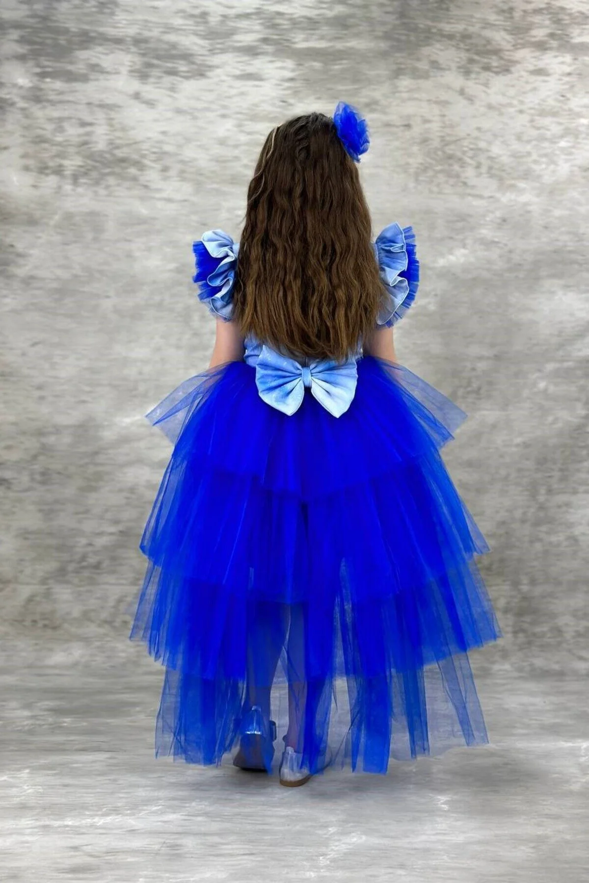 Elsa Mavi Katkat Kuyruklu Tarz Çocuk Abiye