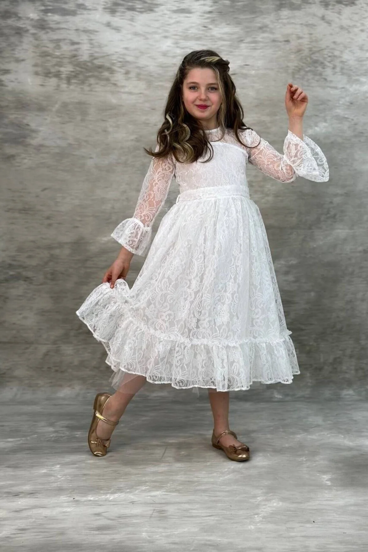 Beyaz Çocuk Abiye Elbise