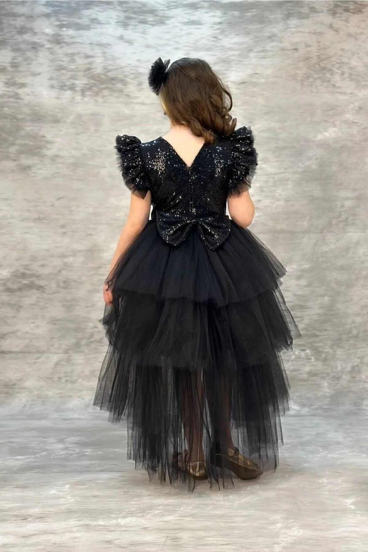 Pullu Katkat Kuyruklu Tarz Çocuk Abiye